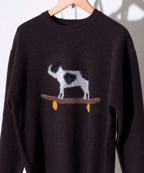 GLOSTER（グロスター）の「【GLOSTER/グロスター】フレンチブルドッグ ジャガードニットプルオーバー（ニット/セーター・メンズ・ブラウン/グレー/ブルー・S/M/L）」の15枚目の写真