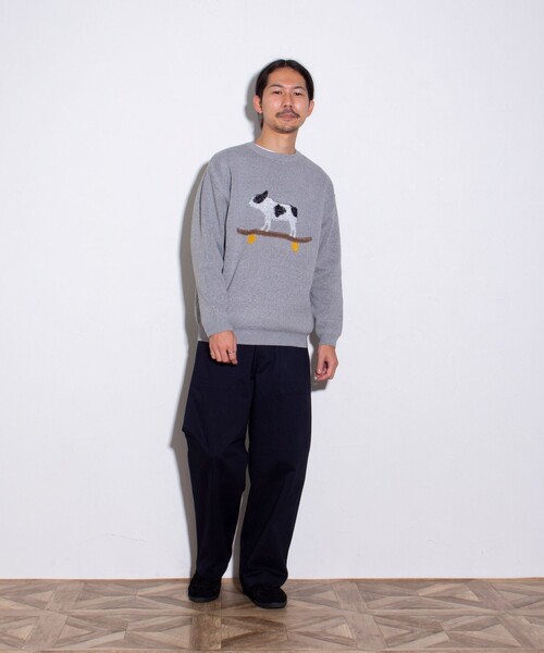 GLOSTER（グロスター）の「【GLOSTER/グロスター】フレンチブルドッグ ジャガードニットプルオーバー（ニット/セーター・メンズ・ブラウン/グレー/ブルー・S/M/L）」の17枚目の写真
