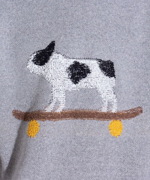 GLOSTER（グロスター）の「【GLOSTER/グロスター】フレンチブルドッグ ジャガードニットプルオーバー（ニット/セーター・メンズ・ブラウン/グレー/ブルー・S/M/L）」の13枚目の写真