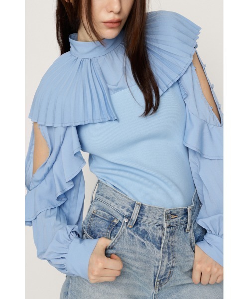 tシャツ Volume sleeve docking blouse　ボリュームスリーブドッキングブラウス レディース HeRIN.CYE | Volume sleeve docking blouse (シャツ・ブラウス