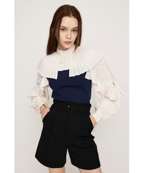 ブラウス シャツ 袖フリルドッキングトップス レディース SLY（スライ）の「FRILL SLEEVES DOCKING TOPS フリル