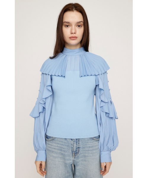 ブラウス シャツ 袖フリルドッキングトップス レディース SLY（スライ）の「FRILL SLEEVES DOCKING TOPS フリル