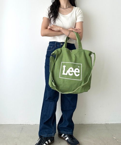 Lee(リー)の「Lee/リー キャンバス ビッグ2WAY トートバッグ(トートバッグ・レディース・ホワイト/ブラウン/ネイビー/インディゴブルー/グレー/ブルー/カーキ/オリーブ/ブラック・FREE)」の21枚目の写真