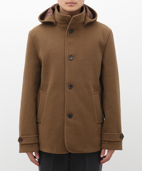 B.C STOCK(ベーセーストック)の「スタンドカラー ショートコート(ブルゾン・メンズ・ブラウン/ブラック系その他・LARGE/MEDIUM)」の4枚目の写真