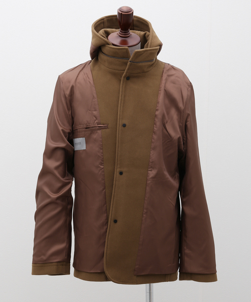 B.C STOCK(ベーセーストック)の「スタンドカラー ショートコート(ブルゾン・メンズ・ブラウン/ブラック系その他・LARGE/MEDIUM)」の19枚目の写真
