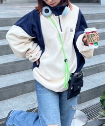 nemne store(ネンネストア)の【低身長用サイズ&メンズサイズ登場!】配色フリースハーフジッププルオーバー(その他トップス)