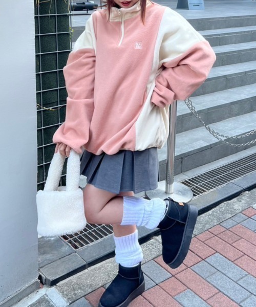 nemne store(ネンネストア)の「【低身長用サイズ&メンズサイズ登場!】配色フリースハーフジッププルオーバー(その他トップス・レディース・ネイビー/ピンク/アイボリー/ボルドー・SMALL/MEDIUM/LARGE)」の22枚目の写真
