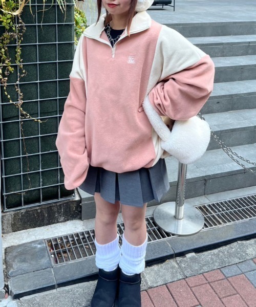 nemne store(ネンネストア)の「【低身長用サイズ&メンズサイズ登場!】配色フリースハーフジッププルオーバー(その他トップス・レディース・ネイビー/ピンク/アイボリー/ボルドー・SMALL/MEDIUM/LARGE)」の21枚目の写真