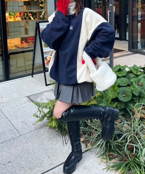 nemne store(ネンネストア)の「【低身長用サイズ&メンズサイズ登場!】配色フリースハーフジッププルオーバー(その他トップス・レディース・ネイビー/ピンク/アイボリー/ボルドー・SMALL/MEDIUM/LARGE)」の15枚目の写真