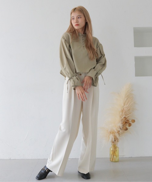 CLEIO（クレイオ）の「【CLEIO】袖リボンタックブラウス/SLEEVE TUCK BLOUSE/980-11616（シャツ/ブラウス・レディース・グレー/アイボリー/ベージュ・FREE）」の20枚目の写真