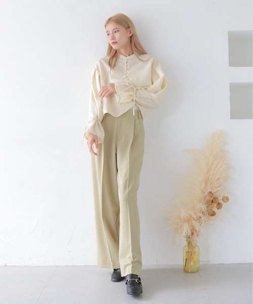 CLEIO（クレイオ）の「【CLEIO】袖リボンタックブラウス/SLEEVE TUCK BLOUSE/980-11616（シャツ/ブラウス・レディース・グレー/アイボリー/ベージュ・FREE）」の15枚目の写真