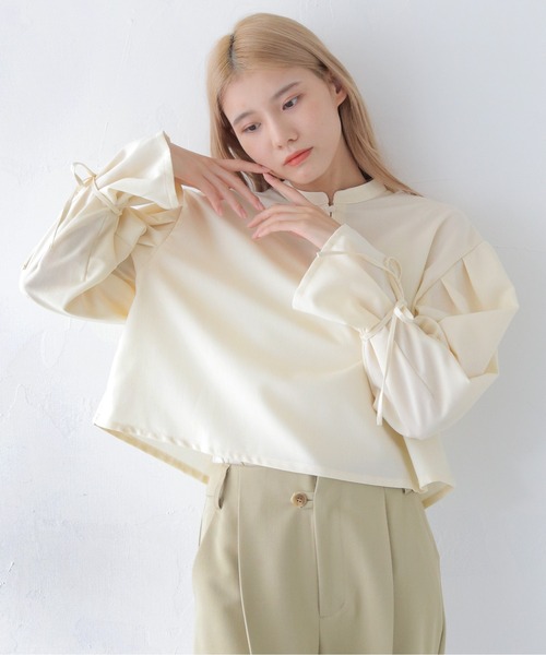 CLEIO（クレイオ）の「【CLEIO】袖リボンタックブラウス/SLEEVE TUCK BLOUSE/980-11616（シャツ/ブラウス・レディース・グレー/アイボリー/ベージュ・FREE）」の13枚目の写真