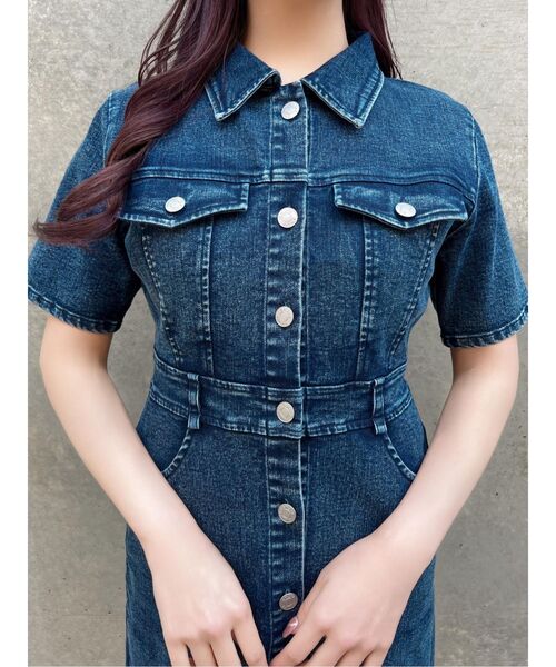 EATME(イートミー)の「ガーター付きデニムワンピース(ワンピース・レディース・ブラック/ブルー/アイボリー・SMALL/MEDIUM)」の15枚目の写真