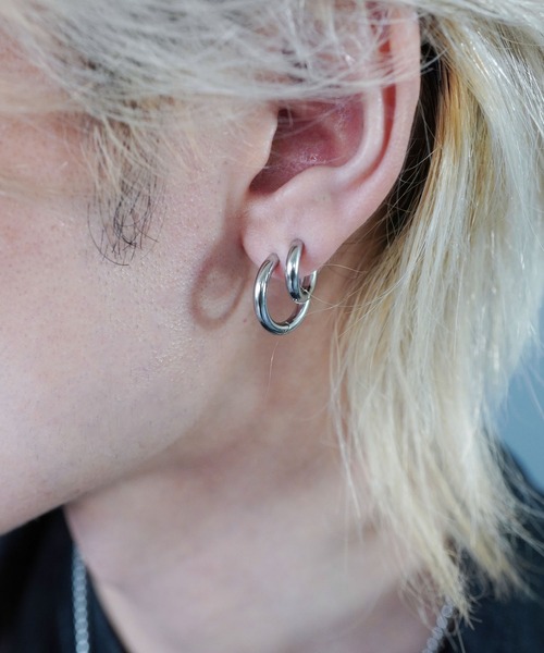 3サイズ展開シルバーフープピアス/シンプルデザイン/ユニセックス対応