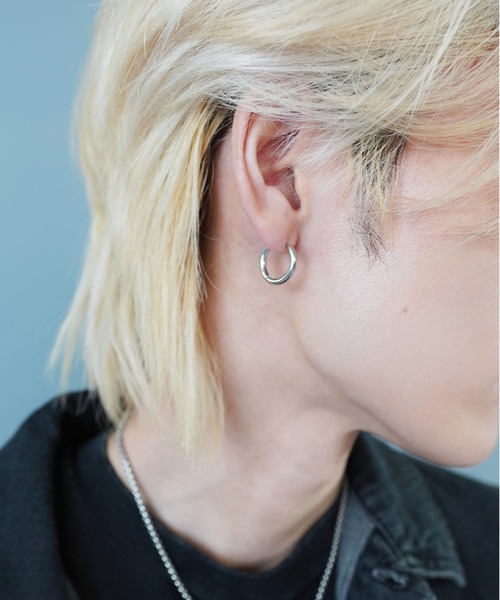 3サイズ展開シルバーフープピアス/シンプルデザイン/ユニセックス対応