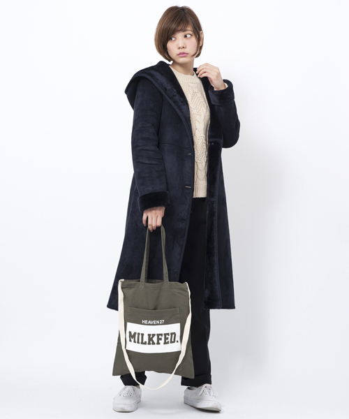 MILKFED.（ミルクフェド）の「2WAY TOTE BAG(2WAY/ﾄｰﾄバック/ショルダーバック）（トートバッグ・レディース・オリーブ/ネイビー・ONE SIZE）」の8枚目の写真