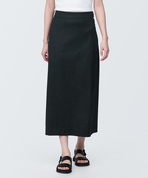 無印良品（ムジルシリョウヒン）の「婦人　ヘンプ混ストレッチストレートスカート（スカート・レディース・ライトグレー/ベージュ/ブラック/ブルー系1・L/M/S/XS/XL）」の3枚目の写真