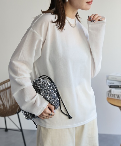 セール】クルーネックシアートップス（Tシャツ/カットソー）｜ap