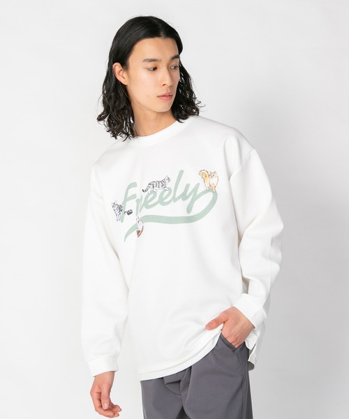 Blue Standard (ブルースタンダード)の「【BLUE STANDARD/ブルースタンダード】 ダンボール アニマル刺繍クルーネック(Tシャツ/カットソー・メンズ・ミント/オフホワイト/グレー/ブルー・LARGE/MEDIUM)」の2枚目の写真