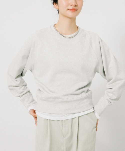 URBAN RESEARCH（アーバンリサーチ）の「ラメ裏毛スウェット（Tシャツ/カットソー・レディース・アイボリー/ライトグレー・FREE）」の2枚目の写真