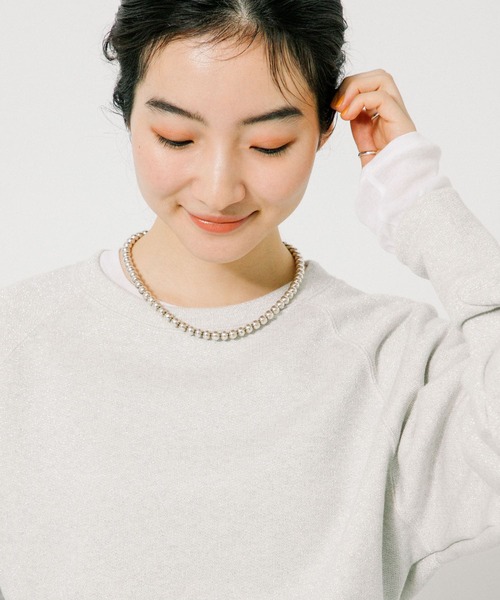 URBAN RESEARCH（アーバンリサーチ）の「ラメ裏毛スウェット（Tシャツ/カットソー・レディース・アイボリー/ライトグレー・FREE）」の13枚目の写真