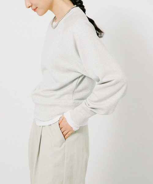 URBAN RESEARCH（アーバンリサーチ）の「ラメ裏毛スウェット（Tシャツ/カットソー・レディース・アイボリー/ライトグレー・FREE）」の4枚目の写真