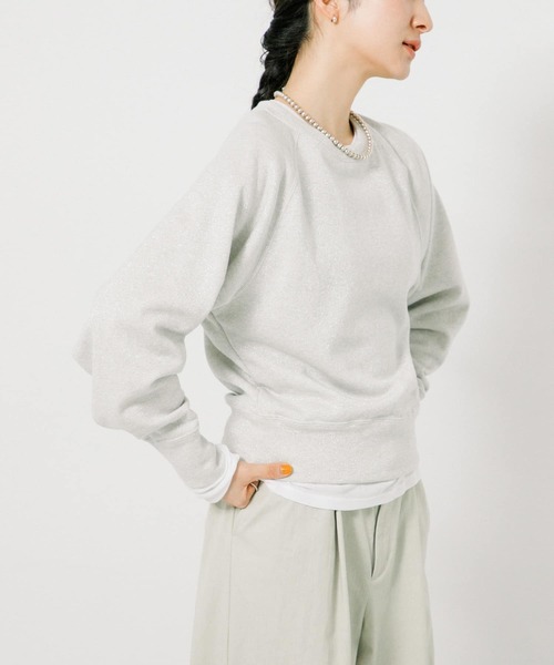 URBAN RESEARCH（アーバンリサーチ）の「ラメ裏毛スウェット（Tシャツ/カットソー・レディース・アイボリー/ライトグレー・FREE）」の6枚目の写真