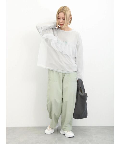 Samansa Mos2 blue（サマンサモスモスブルー）の「コクーンパンツ（その他パンツ・レディース・ミント/ライトベージュ/チャコールグレー・F）」の19枚目の写真