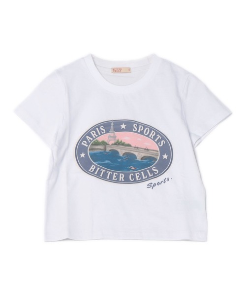 BITTER CELLS（ビターセルズ）の「【BITTER CELLS別注】PARIS SPORTSプリントTシャツ（Tシャツ/カットソー・レディース・ブラック/ブラック系その他/ホワイト系その他/ホワイト・FREE）」の2枚目の写真