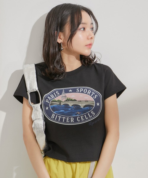 BITTER CELLS（ビターセルズ）の「【BITTER CELLS別注】PARIS SPORTSプリントTシャツ（Tシャツ/カットソー・レディース・ブラック/ブラック系その他/ホワイト系その他/ホワイト・FREE）」の8枚目の写真