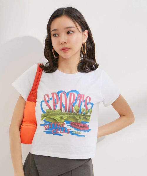 BITTER CELLS（ビターセルズ）の「【BITTER CELLS別注】PARIS SPORTSプリントTシャツ（Tシャツ/カットソー・レディース・ブラック/ブラック系その他/ホワイト系その他/ホワイト・FREE）」の10枚目の写真