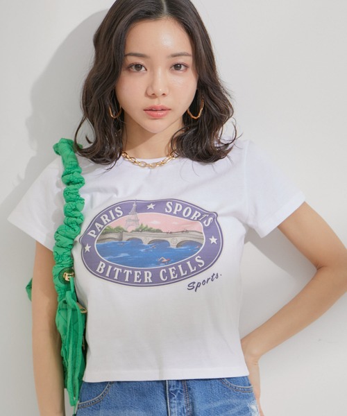 BITTER CELLS（ビターセルズ）の「【BITTER CELLS別注】PARIS SPORTSプリントTシャツ（Tシャツ/カットソー・レディース・ブラック/ブラック系その他/ホワイト系その他/ホワイト・FREE）」の11枚目の写真
