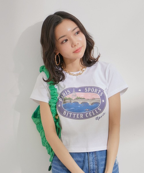 BITTER CELLS（ビターセルズ）の「【BITTER CELLS別注】PARIS SPORTSプリントTシャツ（Tシャツ/カットソー・レディース・ブラック/ブラック系その他/ホワイト系その他/ホワイト・FREE）」の12枚目の写真