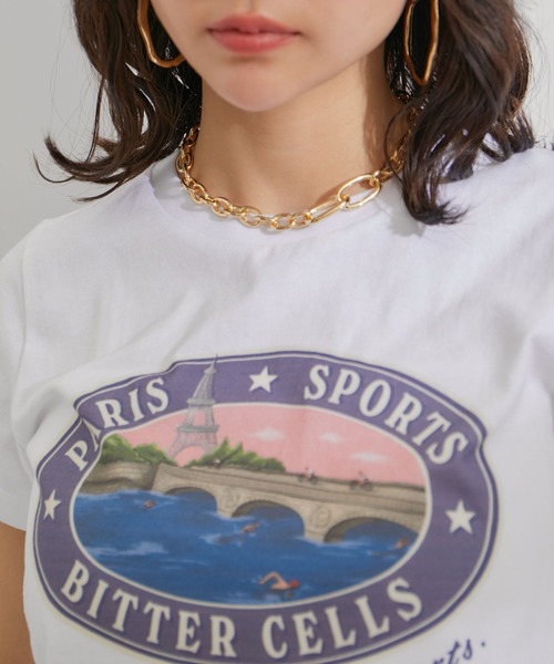 BITTER CELLS（ビターセルズ）の「【BITTER CELLS別注】PARIS SPORTSプリントTシャツ（Tシャツ/カットソー・レディース・ブラック/ブラック系その他/ホワイト系その他/ホワイト・FREE）」の14枚目の写真