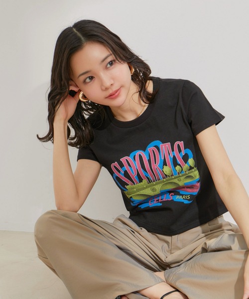 BITTER CELLS（ビターセルズ）の「【BITTER CELLS別注】PARIS SPORTSプリントTシャツ（Tシャツ/カットソー・レディース・ブラック/ブラック系その他/ホワイト系その他/ホワイト・FREE）」の15枚目の写真