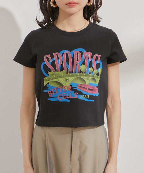 BITTER CELLS（ビターセルズ）の「【BITTER CELLS別注】PARIS SPORTSプリントTシャツ（Tシャツ/カットソー・レディース・ブラック/ブラック系その他/ホワイト系その他/ホワイト・FREE）」の18枚目の写真