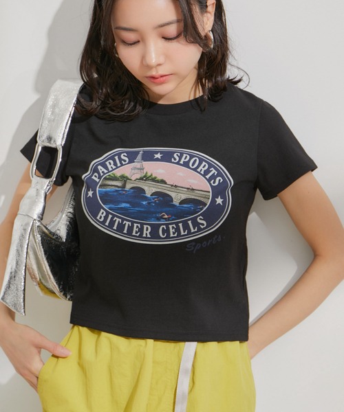 BITTER CELLS（ビターセルズ）の「【BITTER CELLS別注】PARIS SPORTSプリントTシャツ（Tシャツ/カットソー・レディース・ブラック/ブラック系その他/ホワイト系その他/ホワイト・FREE）」の5枚目の写真