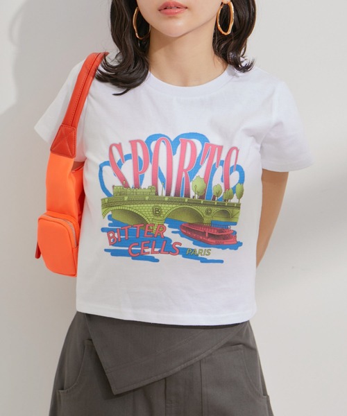 BITTER CELLS（ビターセルズ）の「【BITTER CELLS別注】PARIS SPORTSプリントTシャツ（Tシャツ/カットソー・レディース・ブラック/ブラック系その他/ホワイト系その他/ホワイト・FREE）」の6枚目の写真