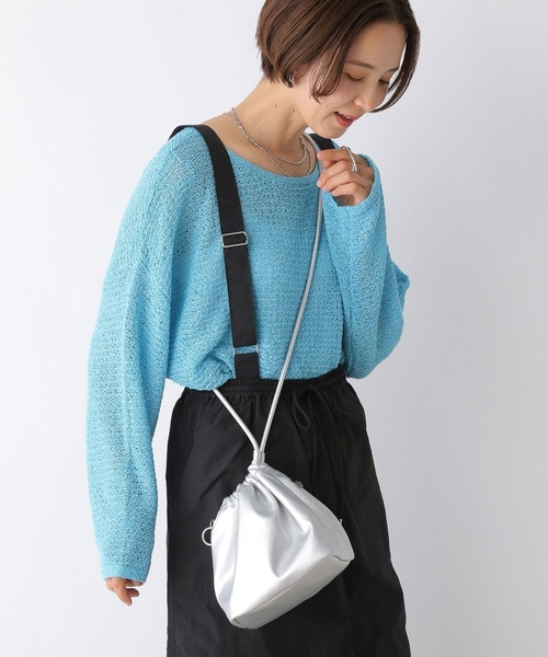 LEPSIM（レプシィム）の「フェイクレザーミニ巾着　105144（ショルダーバッグ・レディース・シルバー/ライトイエロー/ブラック・ONE SIZE）」の13枚目の写真