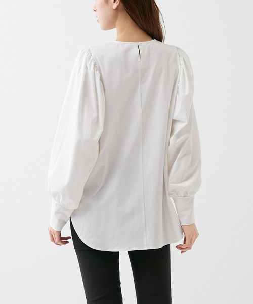Tuche(トゥシェ)の「Tuche/トゥシェ トップス シルケットコットン プルオーバー(シャツ/ブラウス・レディース・ホワイト/ブラック・MEDIUM/LARGE)」の10枚目の写真