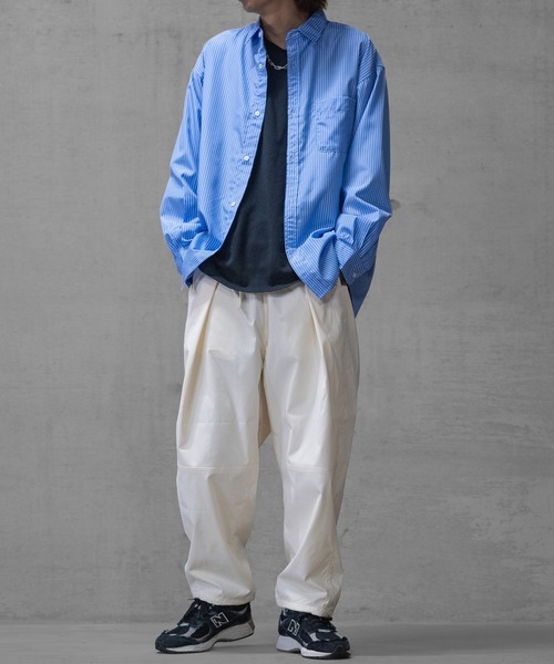 JOHN'S CLOSET(ジョンズクローゼット)の「【t】ナチュラルストレッチ裾ドローコード バルーンワイドパンツ(スラックス・メンズ・ブラック/カーキ/マスタード/ロイヤルブルー/ホワイト/ブラウン/グリーン・X-LARGE/MEDIUM/LARGE)」の14枚目の写真