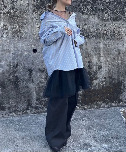 Ameri（アメリ）の「2WAY COTTON HONKI SHIRT（シャツ/ブラウス