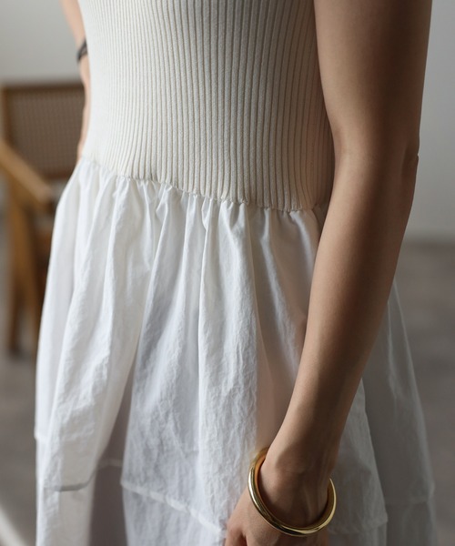 Bonjour Sagan（ボンジュールサガン）の「ニットコンビコクーンワンピース（ワンピース・レディース・アイボリー/ライトグレー/ネイビー・FREE）」の9枚目の写真