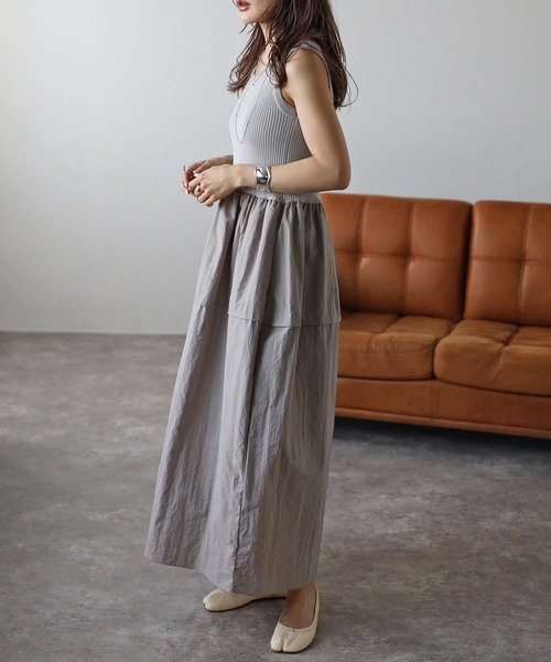 Bonjour Sagan（ボンジュールサガン）の「ニットコンビコクーンワンピース（ワンピース・レディース・アイボリー/ライトグレー/ネイビー・FREE）」の12枚目の写真