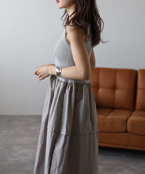 Bonjour Sagan（ボンジュールサガン）の「ニットコンビコクーンワンピース（ワンピース・レディース・アイボリー/ライトグレー/ネイビー・FREE）」の13枚目の写真