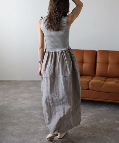 Bonjour Sagan（ボンジュールサガン）の「ニットコンビコクーンワンピース（ワンピース・レディース・アイボリー/ライトグレー/ネイビー・FREE）」の14枚目の写真