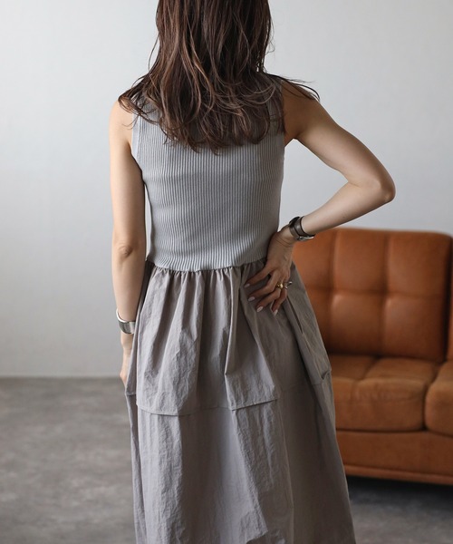 Bonjour Sagan（ボンジュールサガン）の「ニットコンビコクーンワンピース（ワンピース・レディース・アイボリー/ライトグレー/ネイビー・FREE）」の15枚目の写真