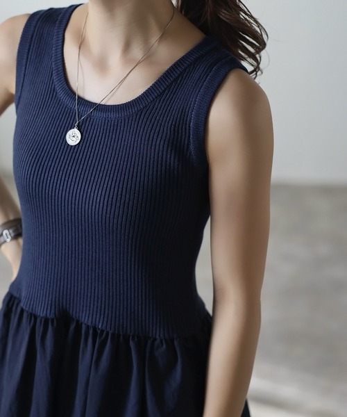 Bonjour Sagan（ボンジュールサガン）の「ニットコンビコクーンワンピース（ワンピース・レディース・アイボリー/ライトグレー/ネイビー・FREE）」の22枚目の写真