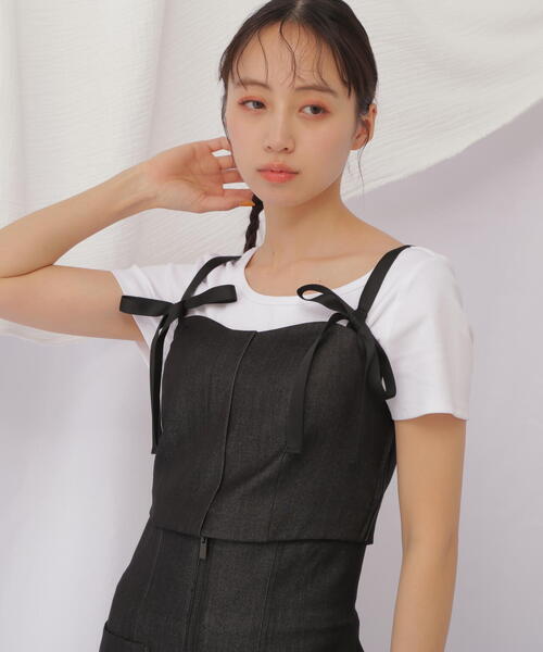 JILLSTUART シルヴィアビスチェ ブラック JILL STUART ブラウス シャツ クラシックチェック ビスチェ