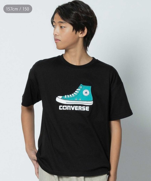 CONVERSE(コンバース)の「【CONVERSE】シューズ刺繍 Tシャツ(Tシャツ/カットソー・キッズ・ブラック/オフホワイト/グリーン・120/130/140/150/160)」の2枚目の写真